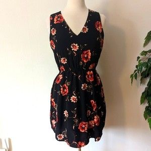 Justify Dark Floral Sleeveless Dress